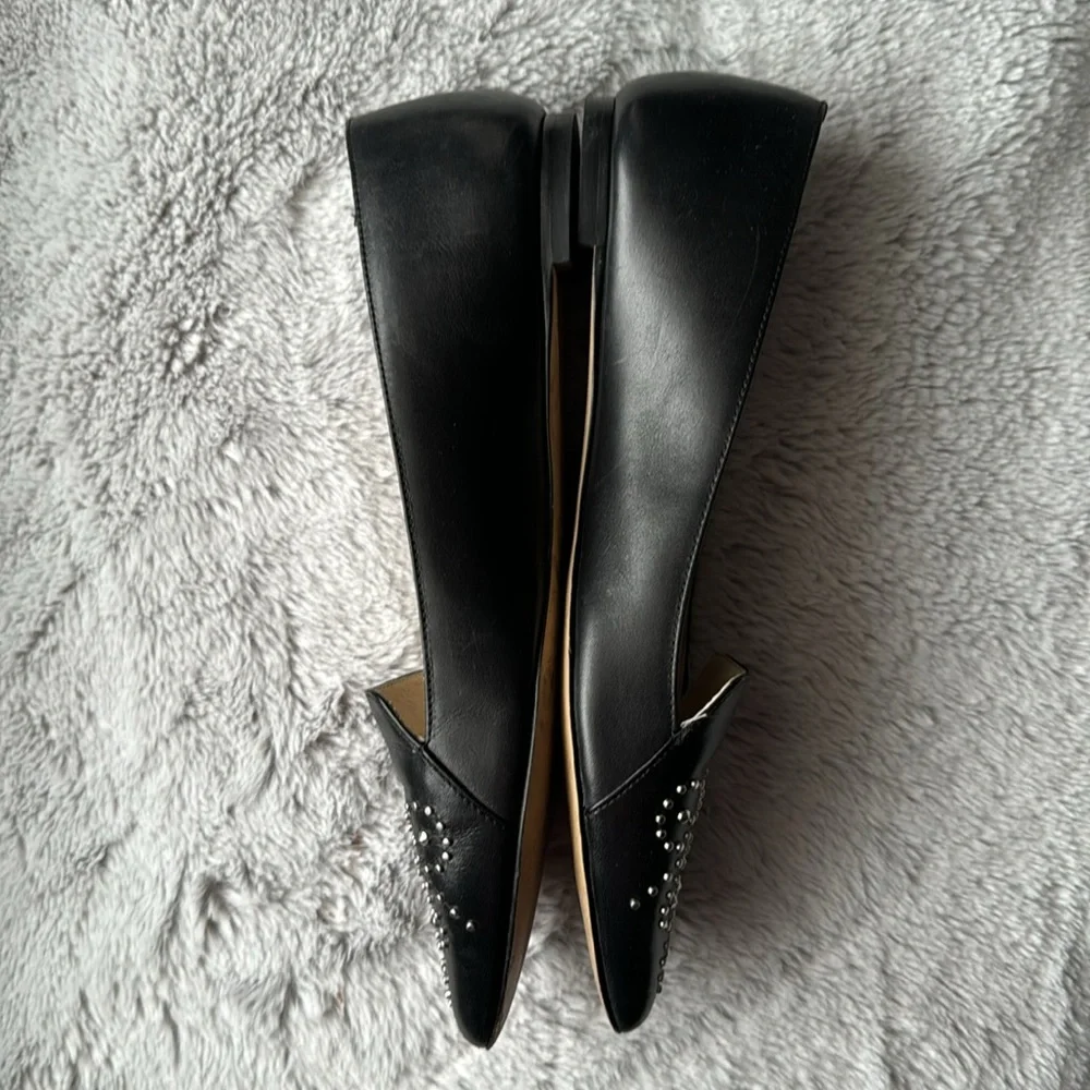 Michael Kors Women's Black Almond Toe Flat Shoes with Studded Design - Picture 3 of 8